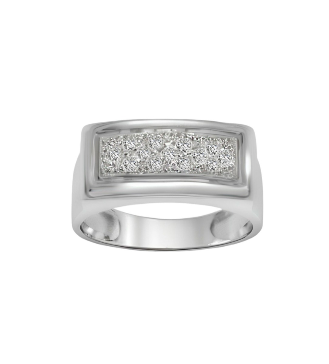 sortija oro blanco con diamantes foto frontal precio con descuento 192_Z0107