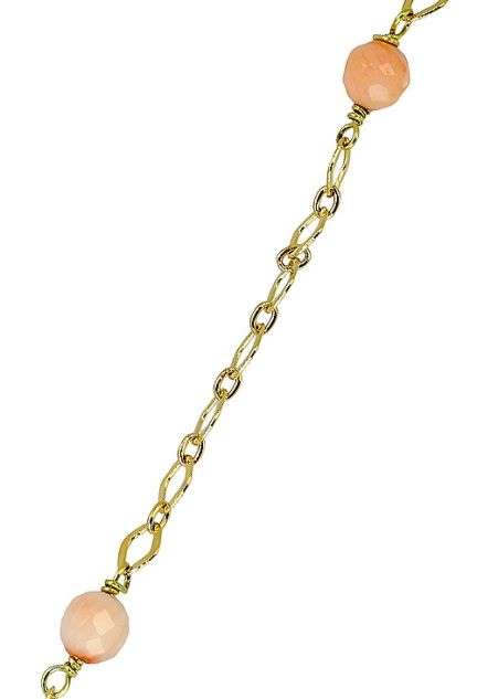 Tobillera para mujer, oro amarillo 18K con coral. 087_0050-28-S venta online de joyas de mujer a precios baratos