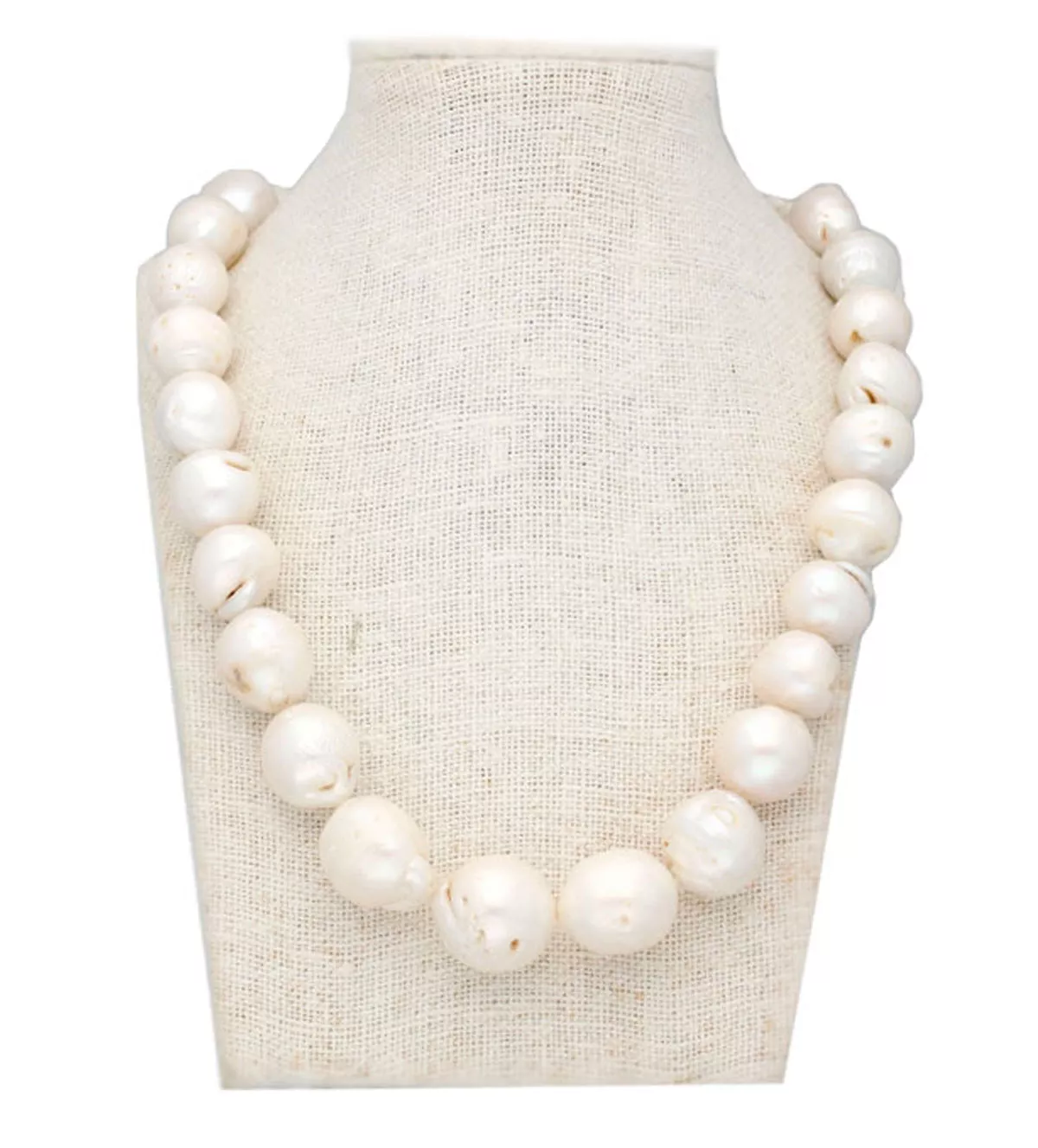 Collar de perlas barrocas y broche de oro "Neptuno" collar de perlas barrocas en disminucion foto collar entero