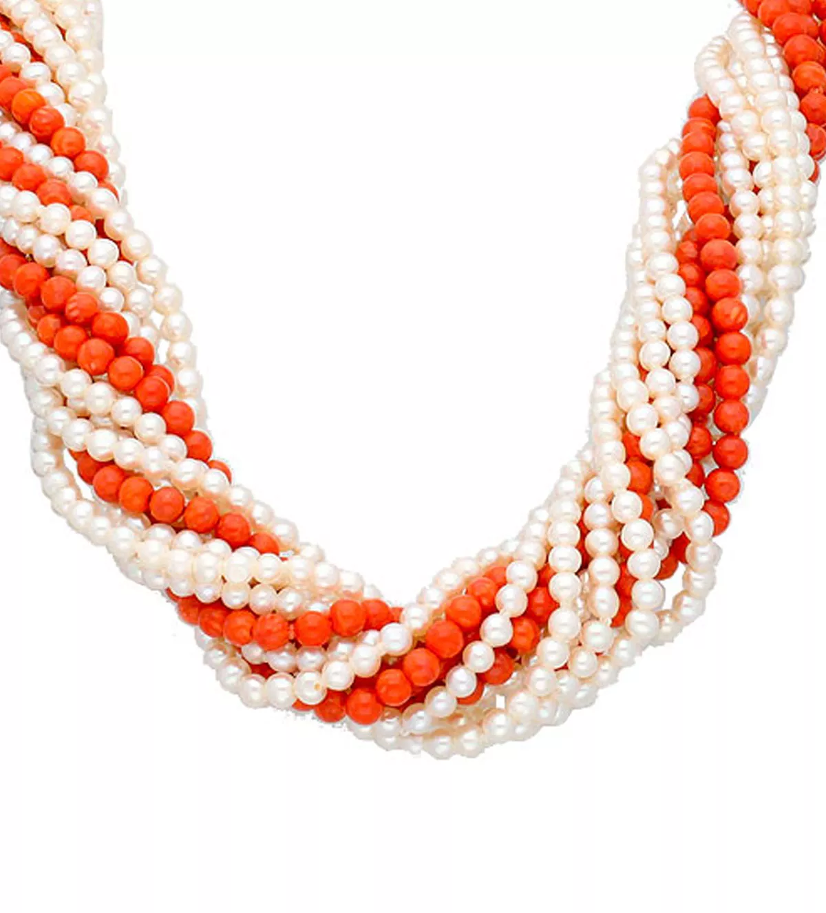 Collar de perlas y corales "AFRODITA" collar de perlas y corales AFRODITA vista total vista frontal