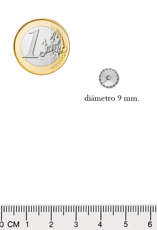 Dormilonas en plata de ley con cristal checo color Esmeralda 273_A2791-20T medidas