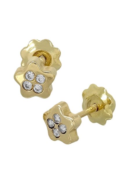 pendientes para niña oro amarillo 18 ktes forma de estrella 234_2629