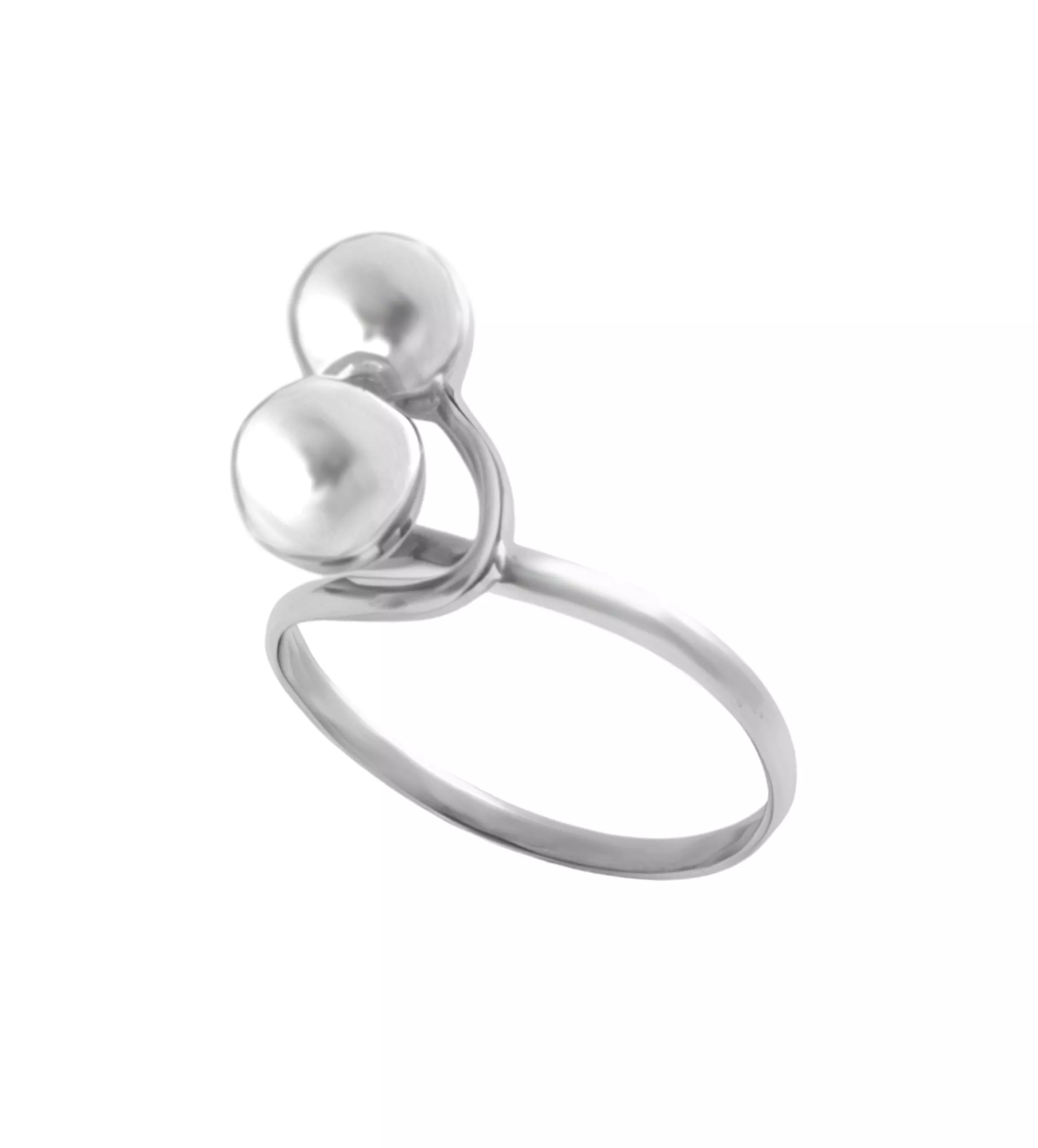 anillo de plata modelo bolas