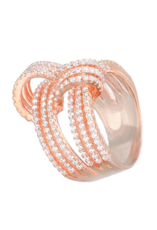 anillo de plata chapada rosa con circonitas nudo galerias 252_CZ102-03R_01