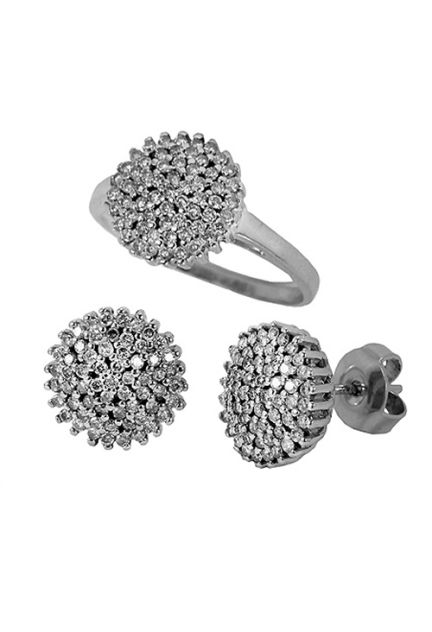 Conjunto oro ley con diamante, pendientes y sortija - foto 3 - rfcia.012_29Y31