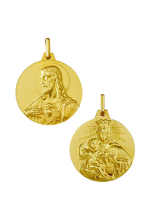 Medalla religiosa oro amarillo, escapulario. 045_1004575-18