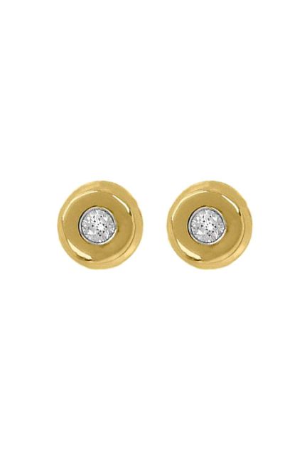 Pendientes oro 18 ktes recién nacida 234_1989 Pendientes tipo dormilonas de estilo chaton con circonita de oro amarillo de 18 kilates al mejor y mas barato precio de internet en nuestra joyeria online
