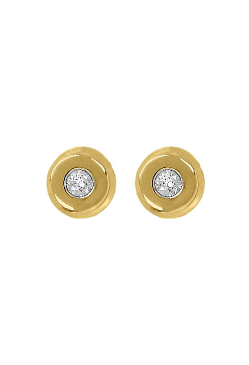 Pendientes oro 18 ktes recién nacida 234_1989 Pendientes tipo dormilonas de estilo chaton con circonita de oro amarillo de 18 kilates al mejor y mas barato precio de internet en nuestra joyeria online
