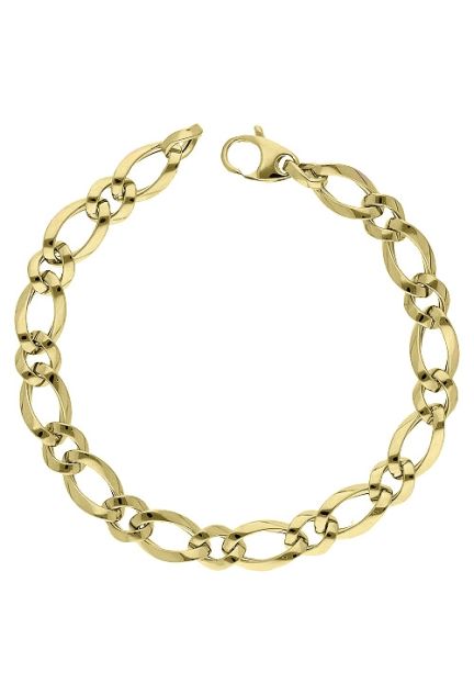 pulsera de oro amarillo 18 ktes eslabones 1 por 1 vista cenital 243_343-00171