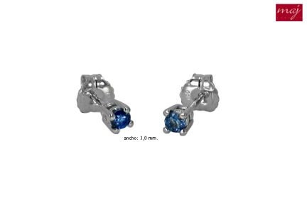 Pendientes dormilona oro 1ª ley 750 mmas. (18 k.) con piedras rfcia.095_508648