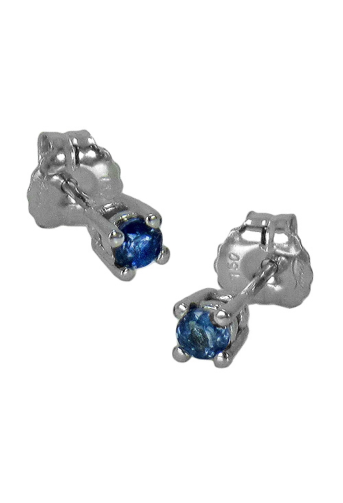 Pendientes dormilona oro blanco con zafiros 095_508648 Pendientes dormilona oro blanco con zafiros 095_508648