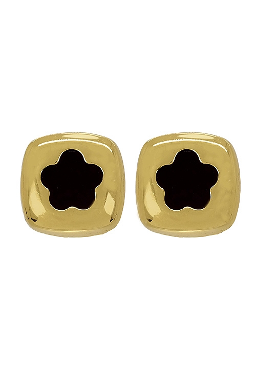 Pendientes oro amarillo y onix 067_P000100079O pendientes oro amarillo y onix vista frontal 067_P000100079O