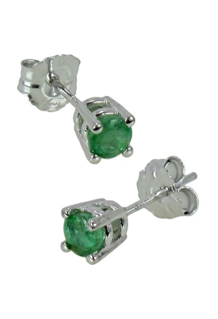 Pendientes oro blanco 18k y esmeraldas 095_507202-1