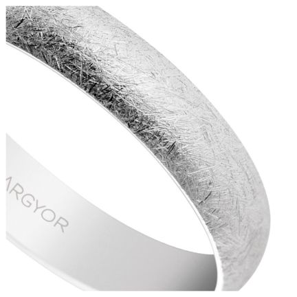 Alianza de boda ancho 4mm. oro blanco 18 ktes. efecto hielo - foto 04 - rfcia 5B405H