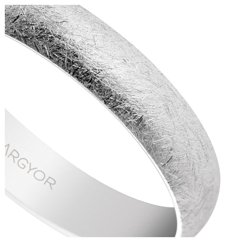 Alianza de boda ancho 4mm. oro blanco 18 ktes. efecto hielo - foto 04 - rfcia 5B405H