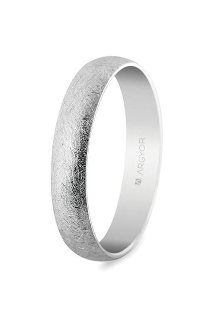 Alianza de boda oro blanco ancho 4mm. oro 18 ktes. efecto hielo - foto 1 - rfcia. 5B405H
