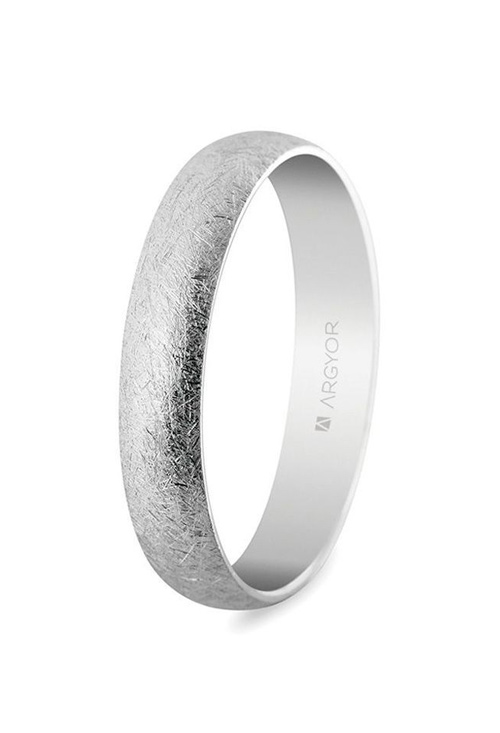 Alianza de boda oro blanco ancho 4mm. oro 18 ktes. efecto hielo - foto 1 - rfcia. 5B405H