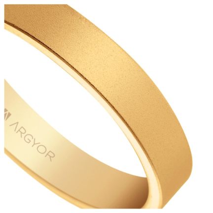 Alianza de oro amarillo 18 ktes. 4 mm efecto arena - foto 04 - rfcia 045_5140150M