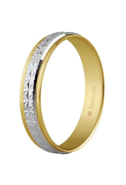 Alianza de oro bicolor 18 ktes. lapidado - foto 1 - Argyor rfcia.5240108