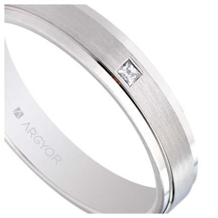 Alianza de oro blanco 18 K con diamante - foto 04 - rfcia 554B1397