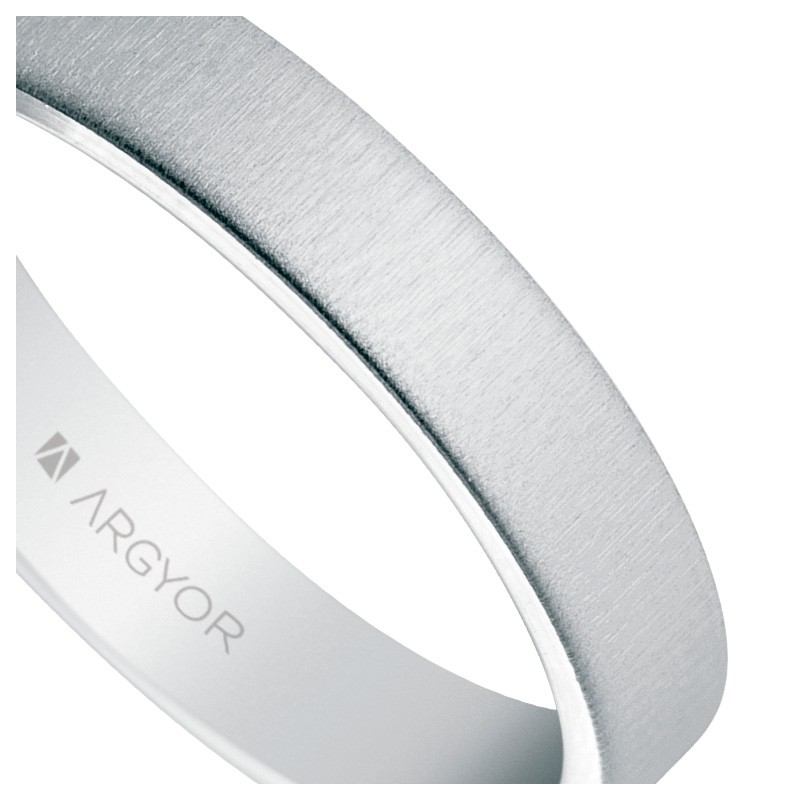 Alianza de oro blanco de 4mm con textura, Argyor 5B40150T Alianza de oro blanco 18 kilates 4 mm con textura - foto 04 - rfcia 5B40150T