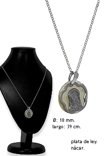 Gargantilla plata medalla 1ª Comunion 266_023273-1-1-40 Collares y Gargantillas plata ley con piedras rfcia.266_023273-1-1-40