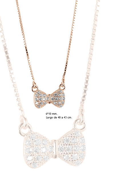 Gargantilla en plata, figura de lazo con circonitas. Modelo Obadele de Luxenter 218_PH003R00 Collares y Gargantillas plata ley rfcia.218_PH003R00