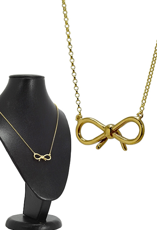 Gargantilla plata chapada. 266_023132-2-1 gargantilla plata chapada motivo lazo 266-023132-2-1