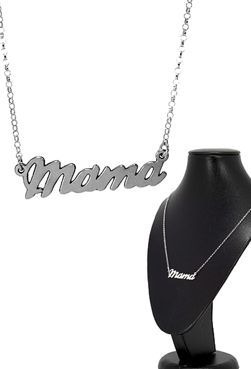 Gargantilla plata día de la madre 266_021341-C-1-1 gargantilla plata para el dia de la madre cadena con motivo palabra mama 266-021341-C-1-1