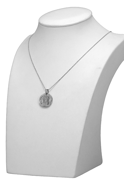 Gargantilla plata medalla 1ª Comunion 266_023273-1-1-40 medalla virgen niña plata de ley y nacar vista en expositor 266_023273-1-1-40_03