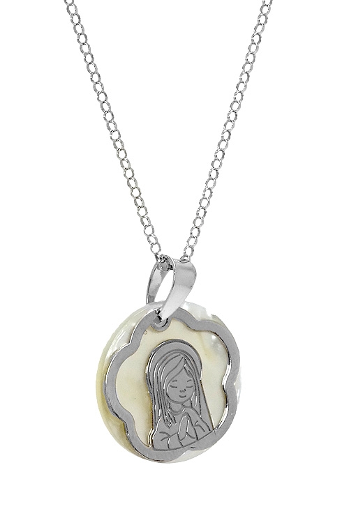 medalla virgen niña plata de ley y nacar vista lateral 266_023273-1-1-40_02