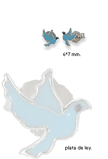 Pendientes Herzengel plata de ley paloma paz 269_HEE-01PEACE Pendientes plata ley aretes sin piedras rfcia.269_HEE-01PEACE