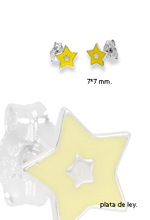 Pendientes Herzengel plata y esmalte 269_HEE-03SHINE Pendientes plata ley aretes sin piedras rfcia.269_HEE-03SHINE