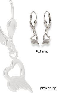 Pendientes largos de plata Engelsrufer 269_HEE-HEART-H Pendientes plata ley aretes sin piedras rfcia.269_HEE-HEART-H