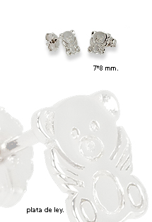 Pendientes plata ley aretes sin piedras rfcia.269_HEE-TEDDY