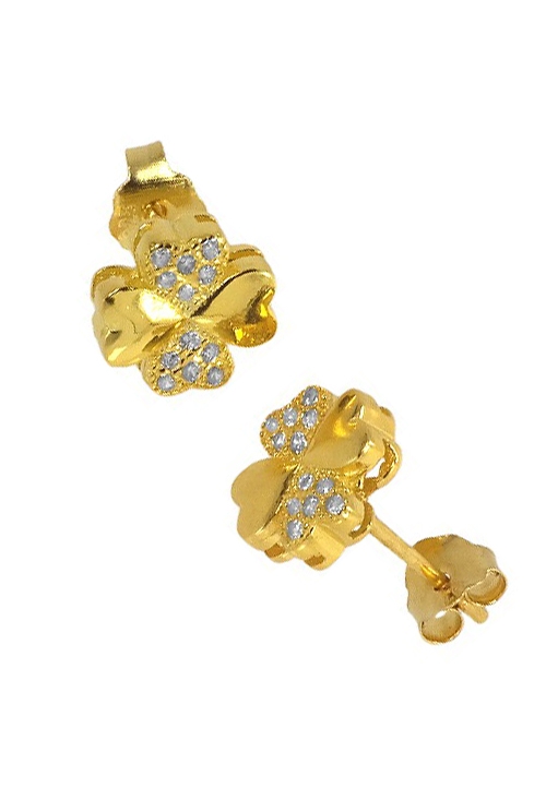 Consejos para elegir el regalo de joyería perfecto en 2025 Pendientes de plata en forma de trébol con circonitas. Modelo Hatua de Luxenter. 218_EH062Y00