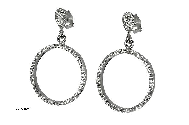 Pendientes plata ley largos con piedras rfcia.254_G-71760