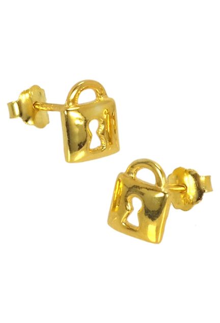 Pendientes en plata, figura de candado. Modelo Lock de luxenter. 218_EF038Y999