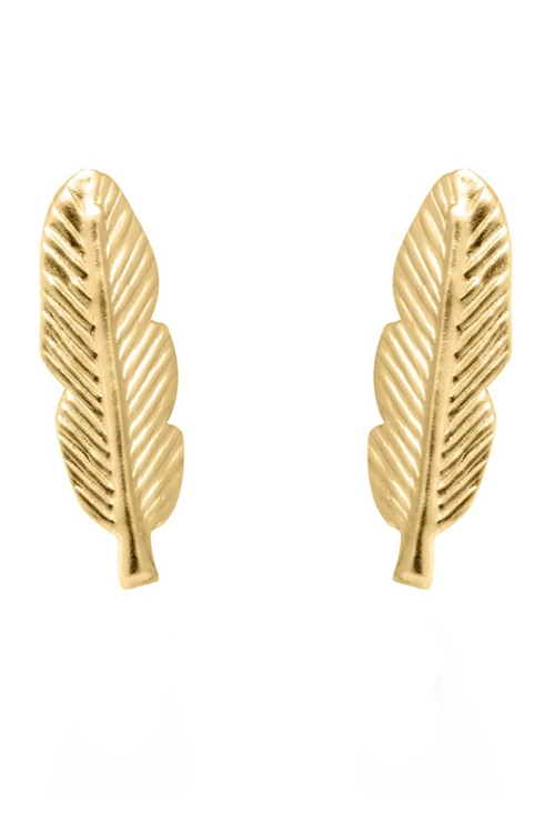 Pendientes en plata, figura de pluma. Modelo Feather de Luxenter. EF037Y999