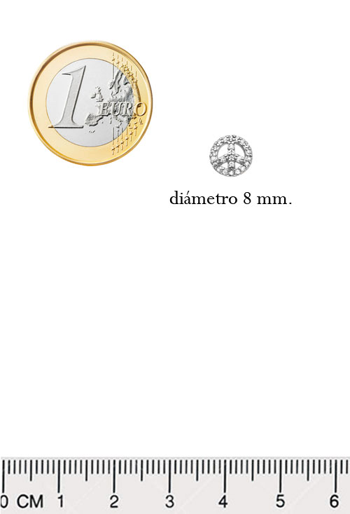 Aretes de plata con el símbolo hippy de la paz. Modelo Omarosa de Luxenter 218_EH07900 pendientes de plata con circonitas amor libre fotografia medidas para web el rubi joyeros