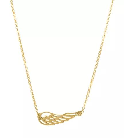 gargantilla de plata chapada eslabones rolo motivo ala