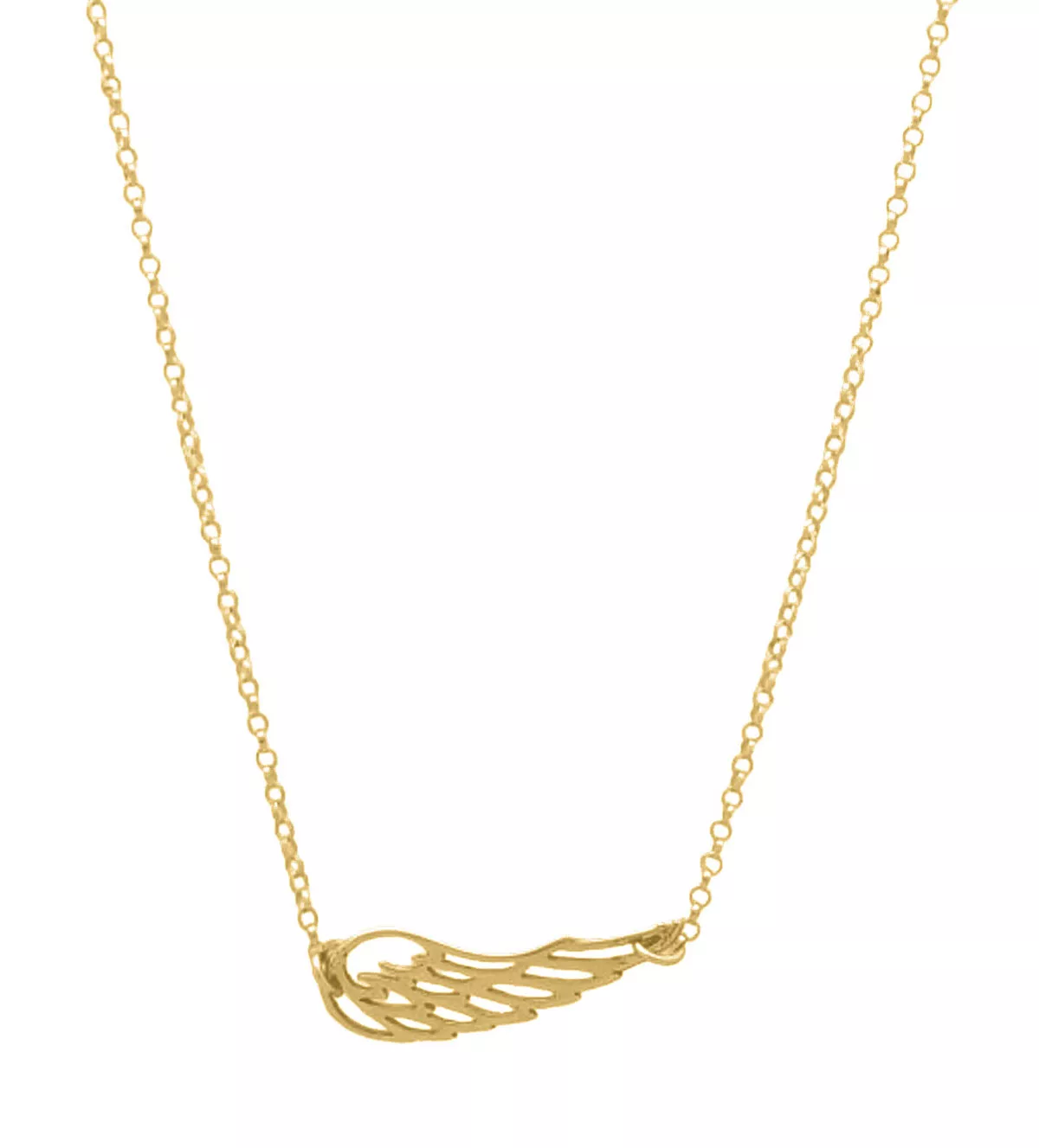 gargantilla de plata chapada eslabones rolo motivo ala