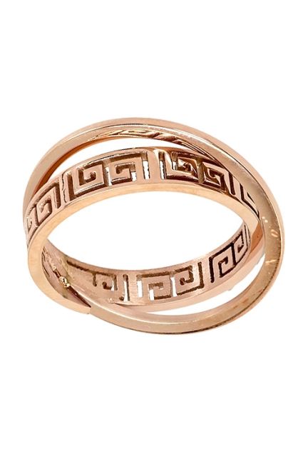 Anillo de mujer fabricado en acero chapado rosa decorado con grecas venta online 276_A2037-R