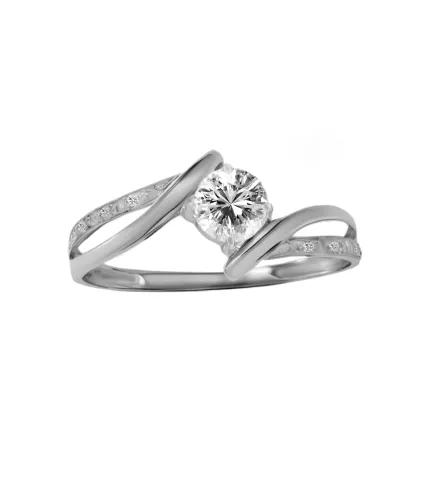 anillo oro blanco 18 ktes y circones