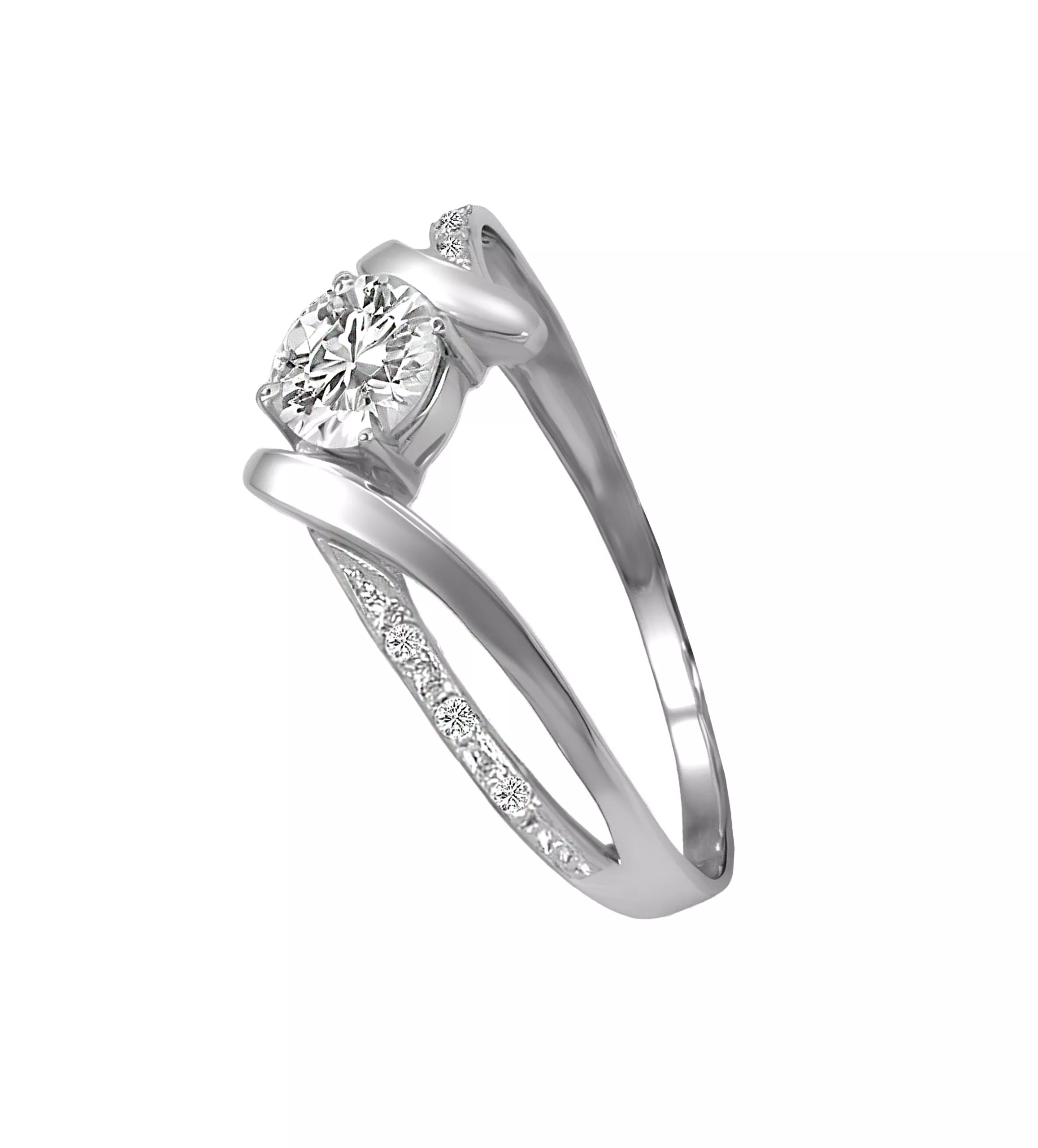 Anillo oro blanco 18K, sortija con circonitas 085_11862-B Anillo oro blanco 18K, sortija con circonitas 085_11862-B - Imagen 3