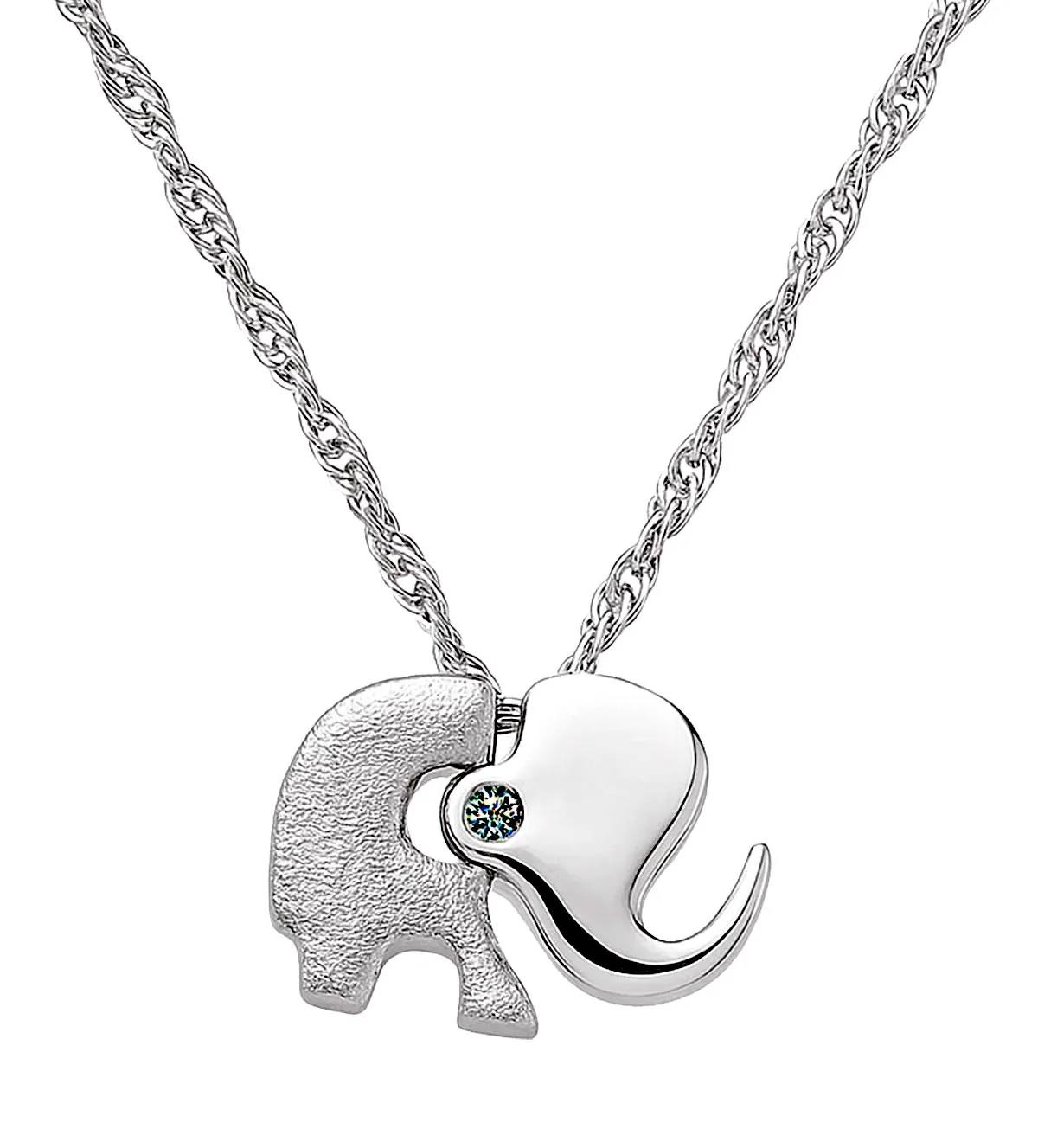 Gargantilla de oro blanco elefante 134_ELEFANTE-1 gargantilla-de-oro-blanco-con-brillante-134_ELEFANTE-1 toma 1