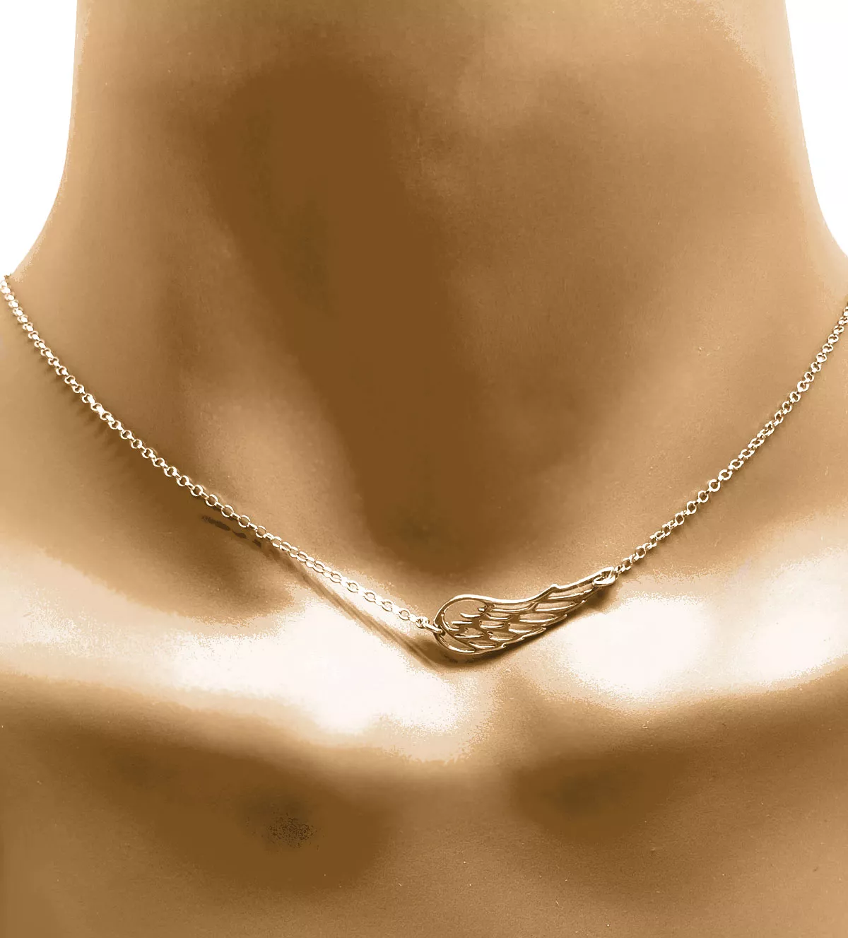 Gargantilla de plata chapada "Ala de Ángel" gargantilla de plata chapada ala foto maniqui