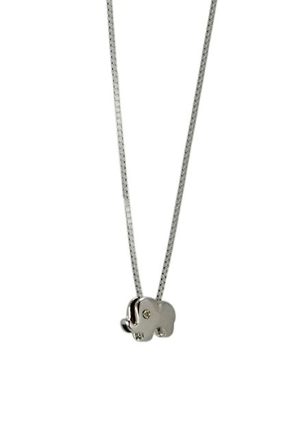 Gargantilla oro blanco motivo elefante 083_001 amuleto suerte a precios baratos