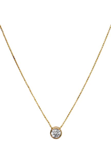 gargantilla plata chapada motivo chaton circonita 266-021382-2-1