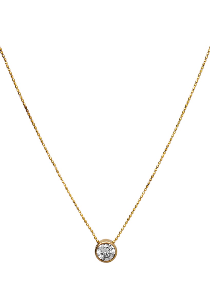 gargantilla plata chapada motivo chaton circonita 266-021382-2-1